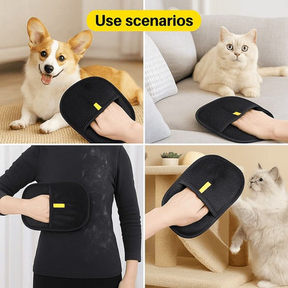 Pet Hair Removal Gloves  – Reusable Fur & Lint Remover Grooming Gloves for Dogs & Cats